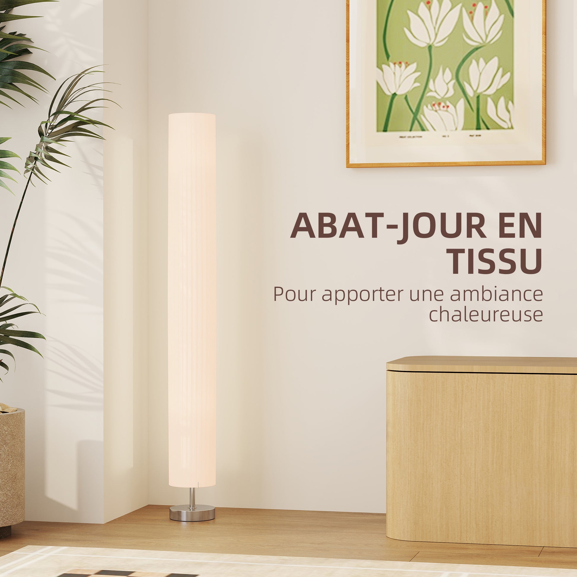Modern Style Floor Lamp Stand Lamp for Living Room and Bedroom 120 cm White