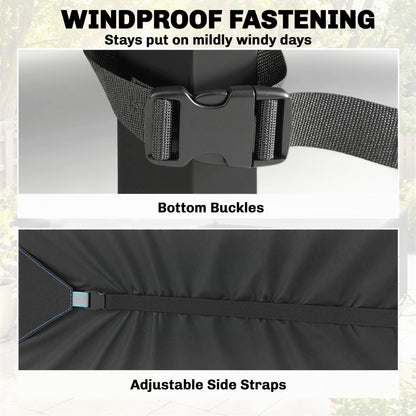 Protective Cover for Patio Furniture — Winterproof, Waterproof & UV-Resistant 420D Oxford, Windproof Cover for Tables, Patio Sets & Stackable Chairs, 180 x 120 x 74 cm (71 x 47 x 29 in), Black