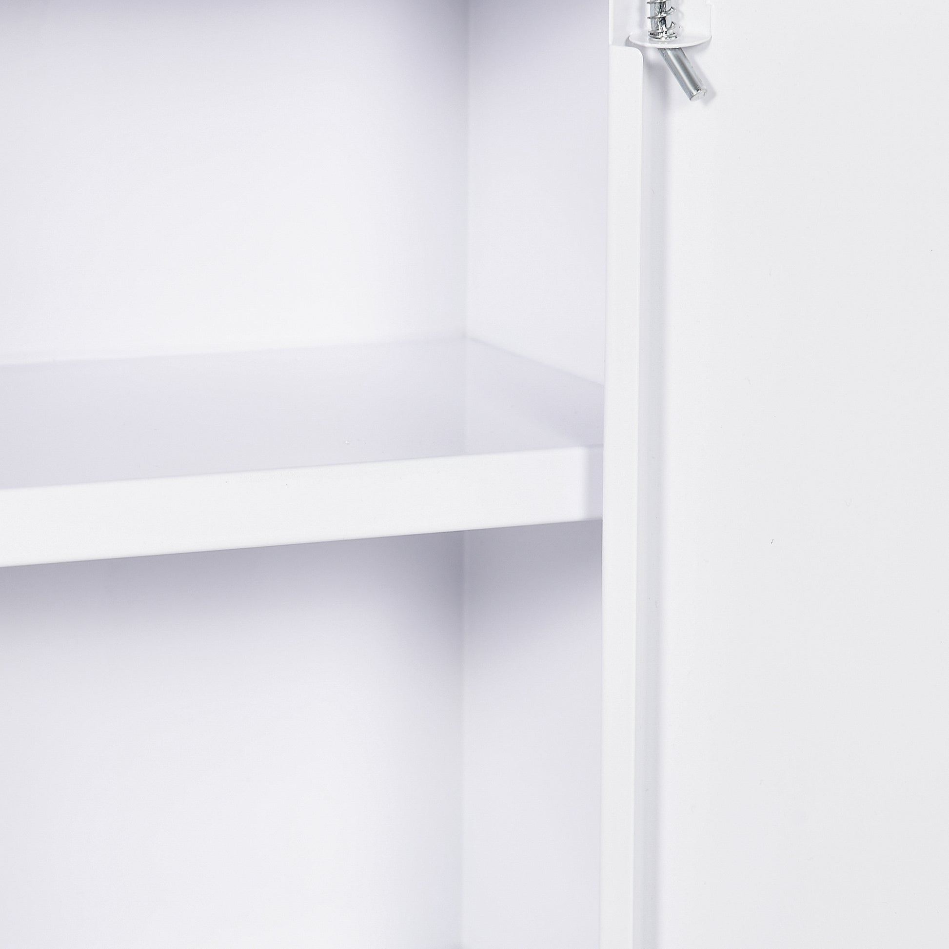 Medicine Cabinet, Pharmacy Cabinet with 3 Compartments, Medication Cabinet, Lockable First Aid Cabinet with 2 Keys, Steel, White, 30 x 14 x 46 cm