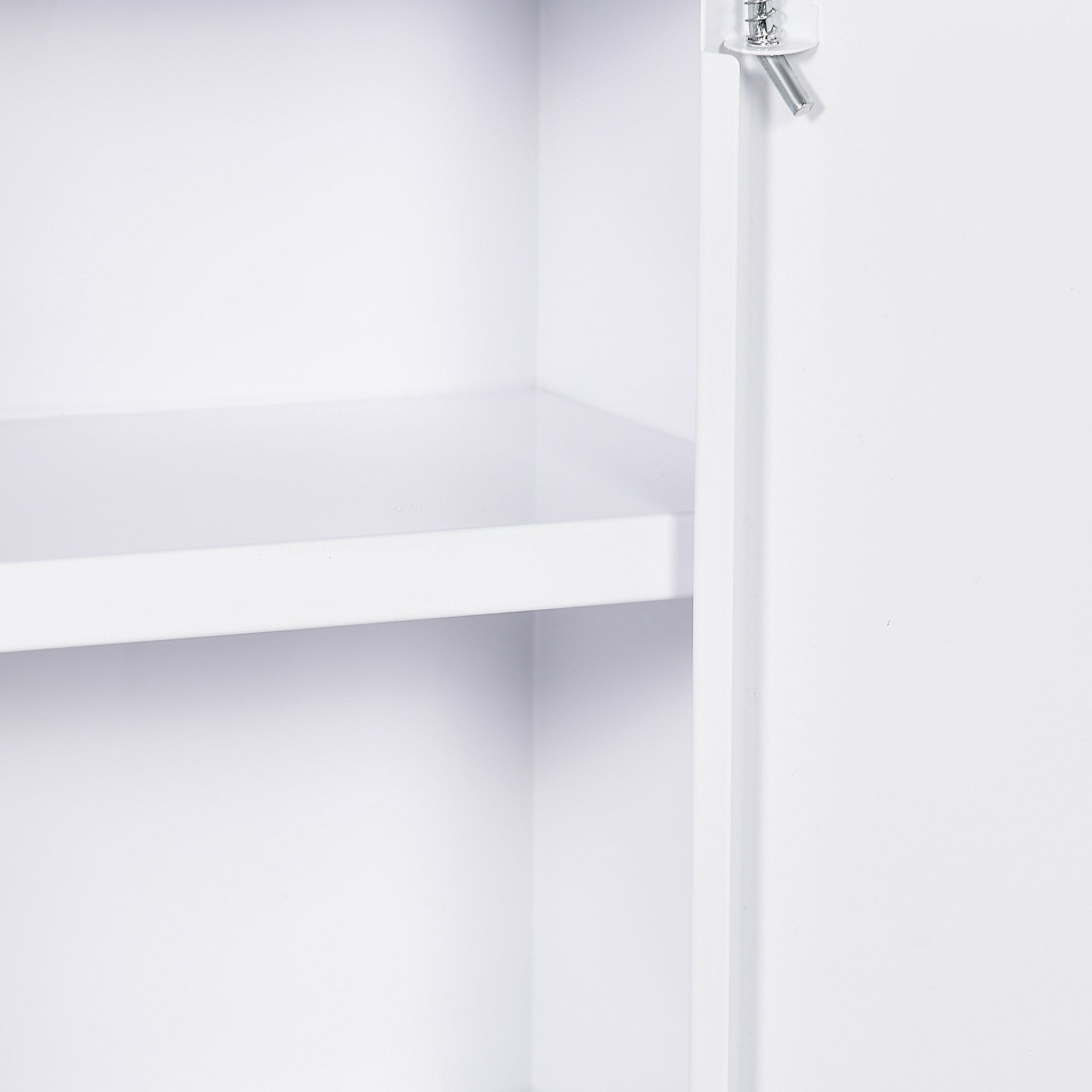 Medicine Cabinet, Pharmacy Cabinet with 3 Compartments, Medication Cabinet, Lockable First Aid Cabinet with 2 Keys, Steel, White, 30 x 14 x 46 cm