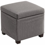 30L Storage Ottoman Cube Footrest Stool with Removable Lid, Upholstered in Corduroy Velvet, for Living Room Bedroom Entryway, Holds up to 120 Kg, 40 x 40 x 40 cm, Gray
