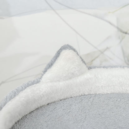 Cat Scratching Tree with Perch, House, Ramp, and Toy Ball, Cat Gym, Cat Tower in Chipboard, Jute, and Plush, 60x40x100 cm, Light Grey