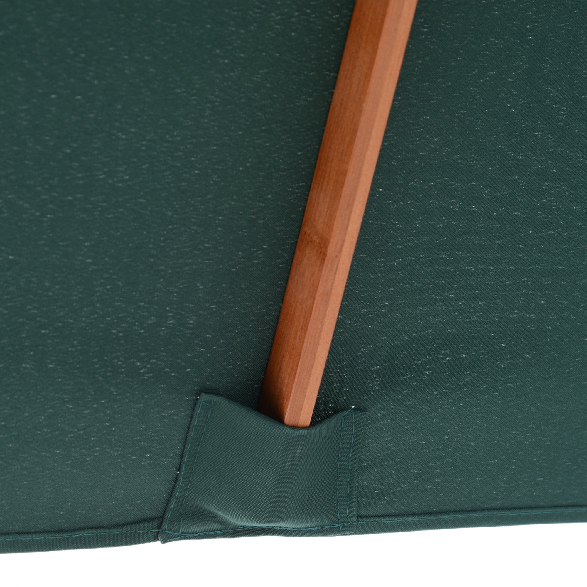 Garden Umbrella 200x150 cm Rectangular Patio Umbrella with Adjustable Angle Wooden Pole and Crank Parasol for Patio Terrace Green
