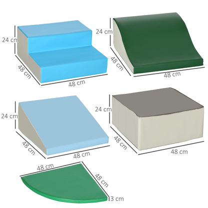 Set of 6 Foam Blocks for Kids Large Building Blocks Construction Figures Learning Toy for Climbing and Crawling Multicolor