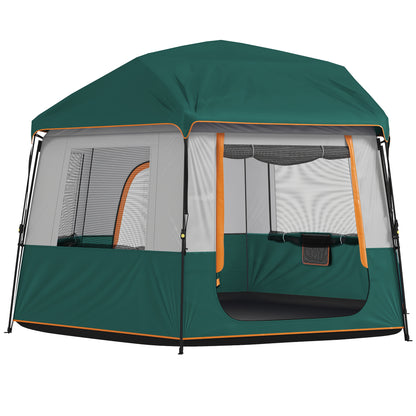 4–6 Person Waterproof Family Camping Tent, Removable Top for Stargazing, 3000 mm Waterproof, UV30+ Sun Protection — Green
