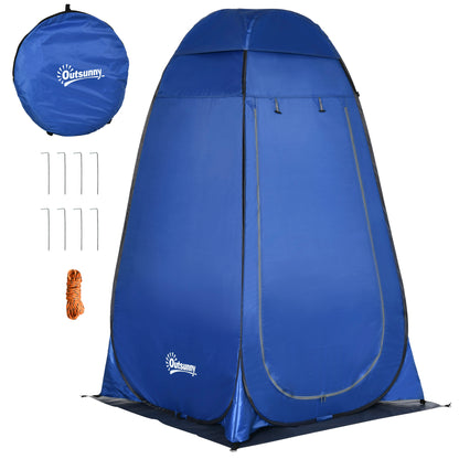 Pop up Shower Tent Toilet Tent Camping Changing Tent with Carrying Bag Mobile Outdoor Toilet Changing Room Storage Tent Dark Blue 126 x 124 x 189 cm