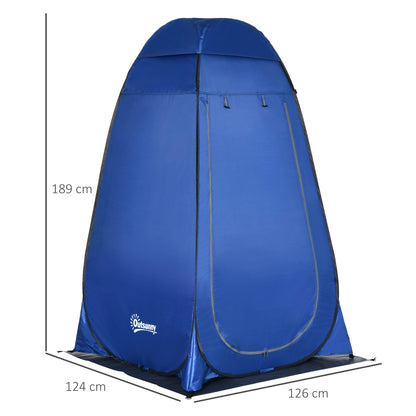 Pop up Shower Tent Toilet Tent Camping Changing Tent with Carrying Bag Mobile Outdoor Toilet Changing Room Storage Tent Dark Blue 126 x 124 x 189 cm