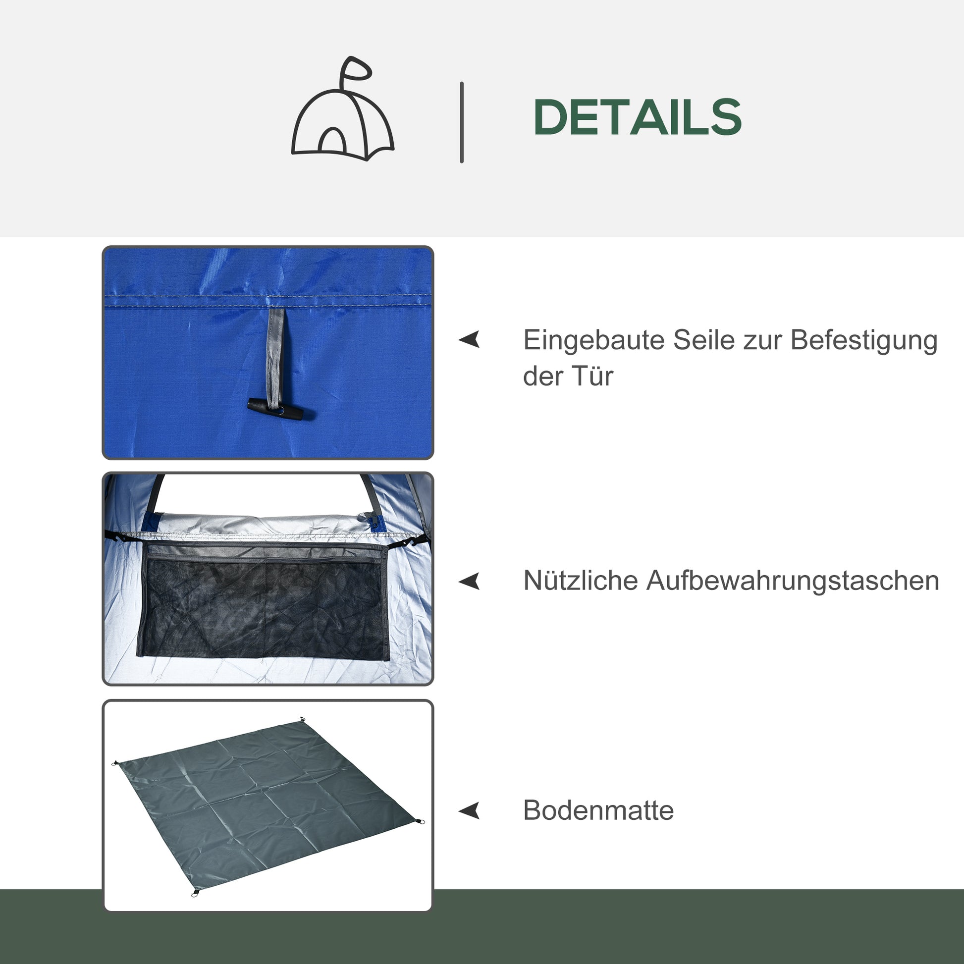 Pop up Shower Tent Toilet Tent Camping Changing Tent with Carrying Bag Mobile Outdoor Toilet Changing Room Storage Tent Dark Blue 126 x 124 x 189 cm