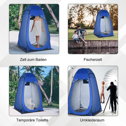 Pop up Shower Tent Toilet Tent Camping Changing Tent with Carrying Bag Mobile Outdoor Toilet Changing Room Storage Tent Dark Blue 126 x 124 x 189 cm