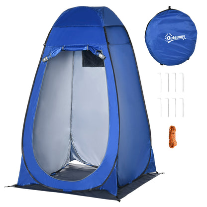 Pop up Shower Tent Toilet Tent Camping Changing Tent with Carrying Bag Mobile Outdoor Toilet Changing Room Storage Tent Dark Blue 126 x 124 x 189 cm