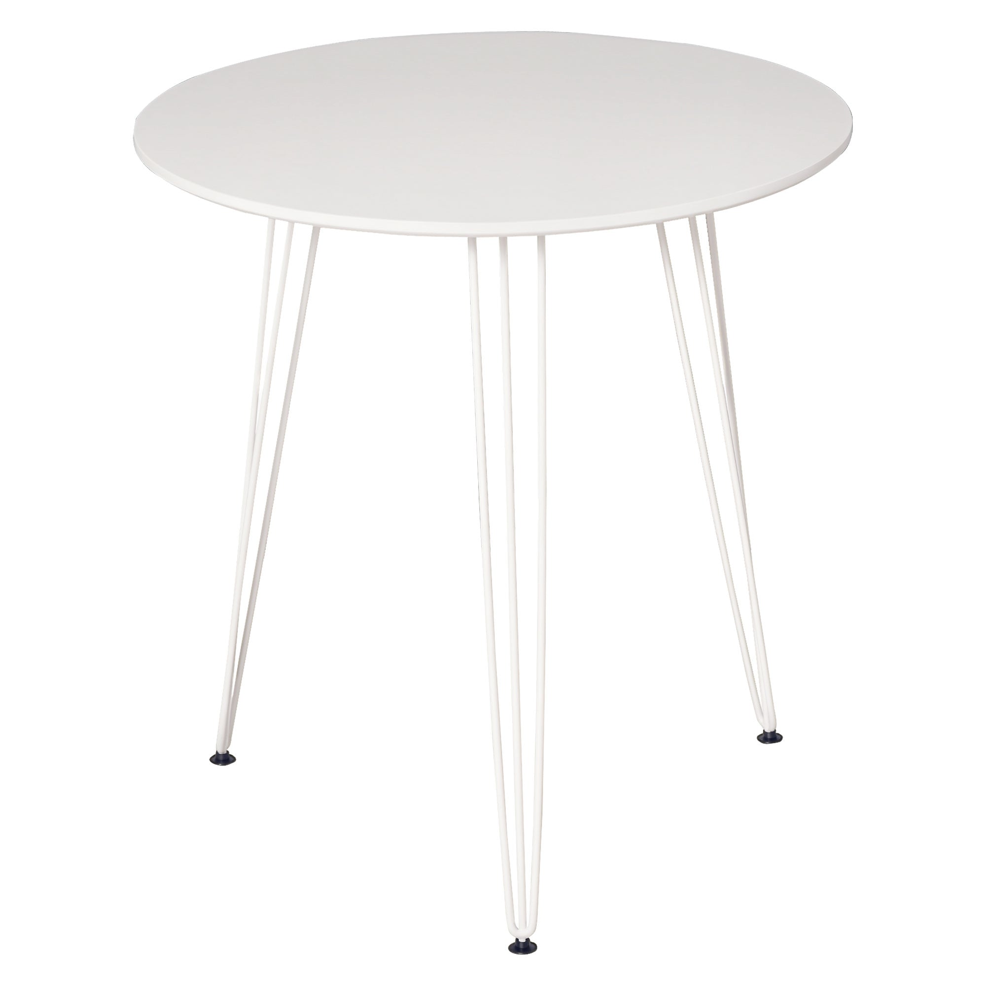 Round Dining Table with Nordic Modern Style Metal Hairpin Legs for Kitchen Living Room Cafe Bar Ø70x75 cm White