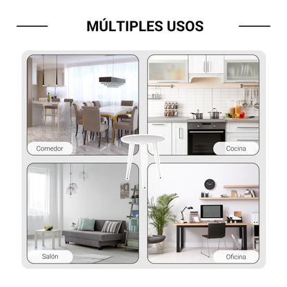 Round Dining Table with Nordic Modern Style Metal Hairpin Legs for Kitchen Living Room Cafe Bar Ø70x75 cm White