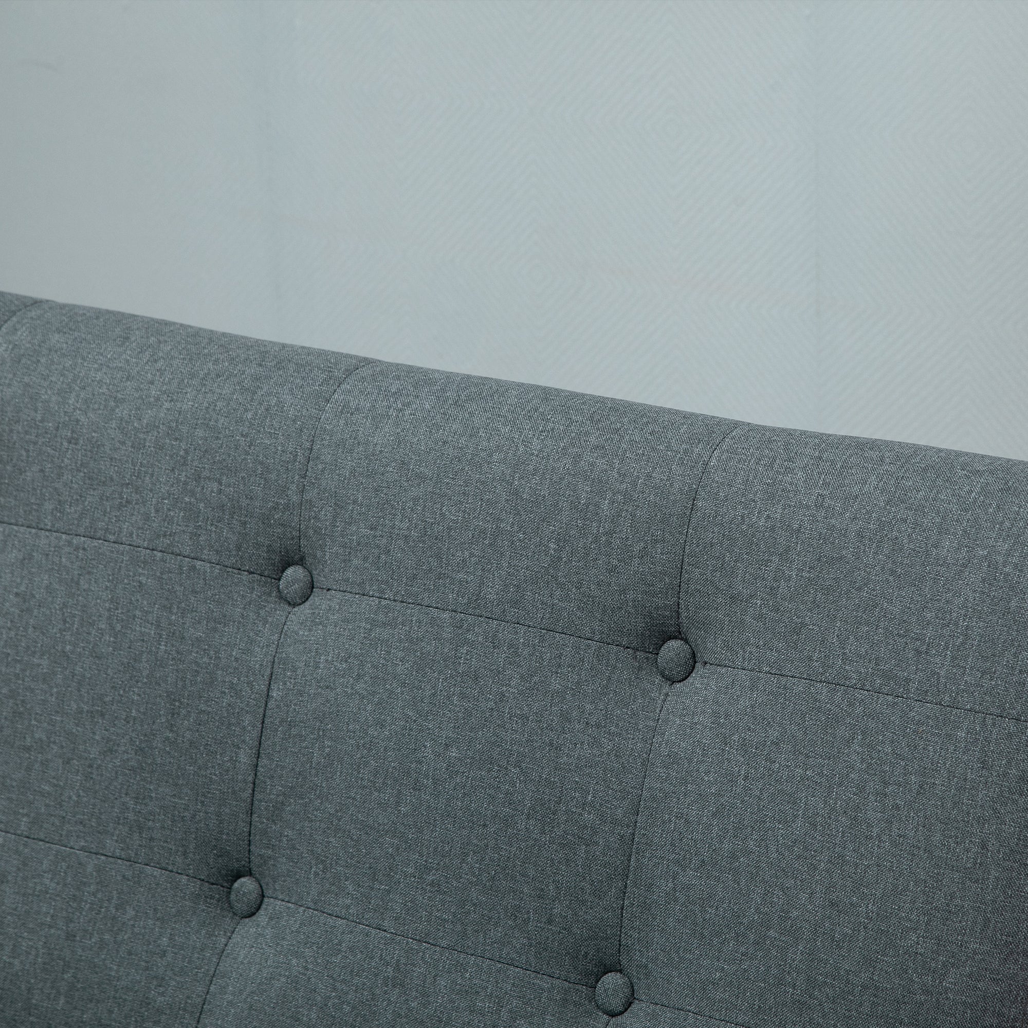 2-Seater Sofa, Couch with Armrests, Back Cushions, Living Room Sofa with Linen Look, Upholstered Sofa for Living Room, Bedroom 115 x 66.5 x 73 cm, Dark Gray