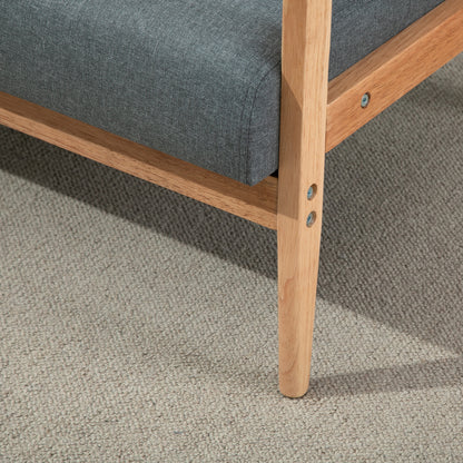 2-Seater Sofa, Couch with Armrests, Back Cushions, Living Room Sofa with Linen Look, Upholstered Sofa for Living Room, Bedroom 115 x 66.5 x 73 cm, Dark Gray