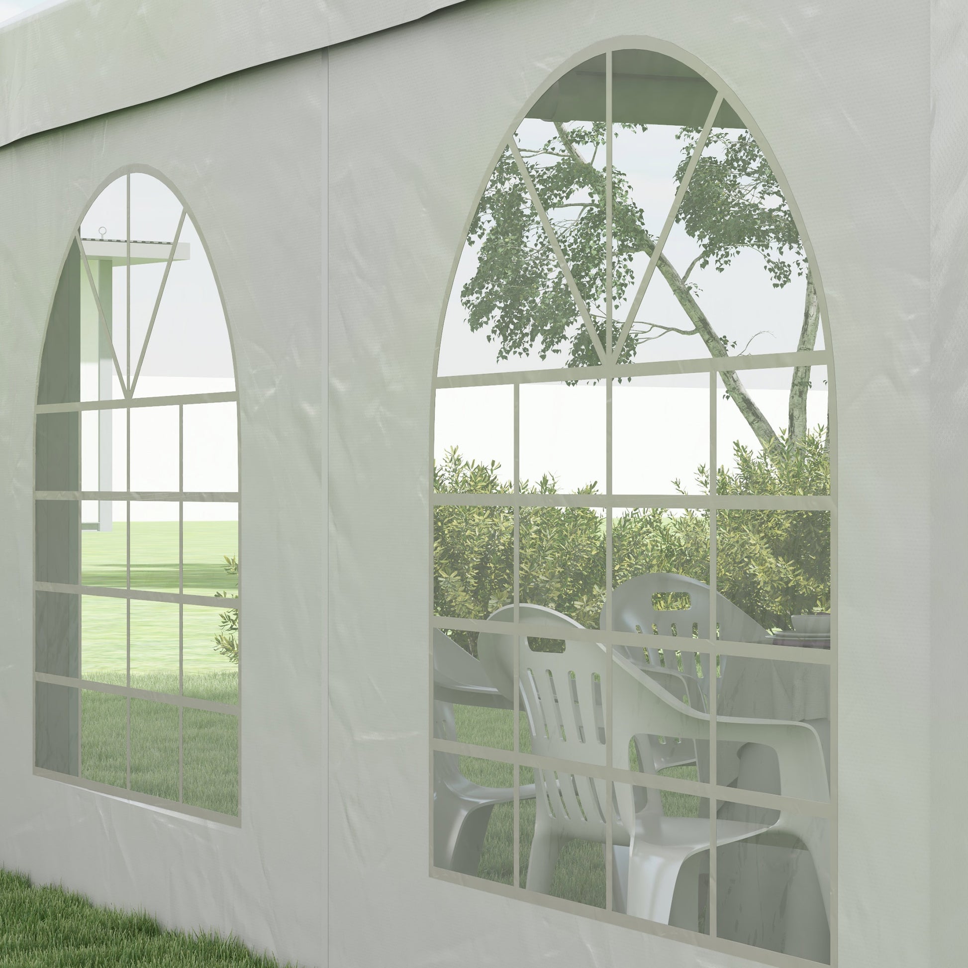 Reception Tent, Gazebo, Canopy 5 x 3 m with 4 Large Windows 2 Doors 15m² Removable Side Panels for Party, Wedding, Event