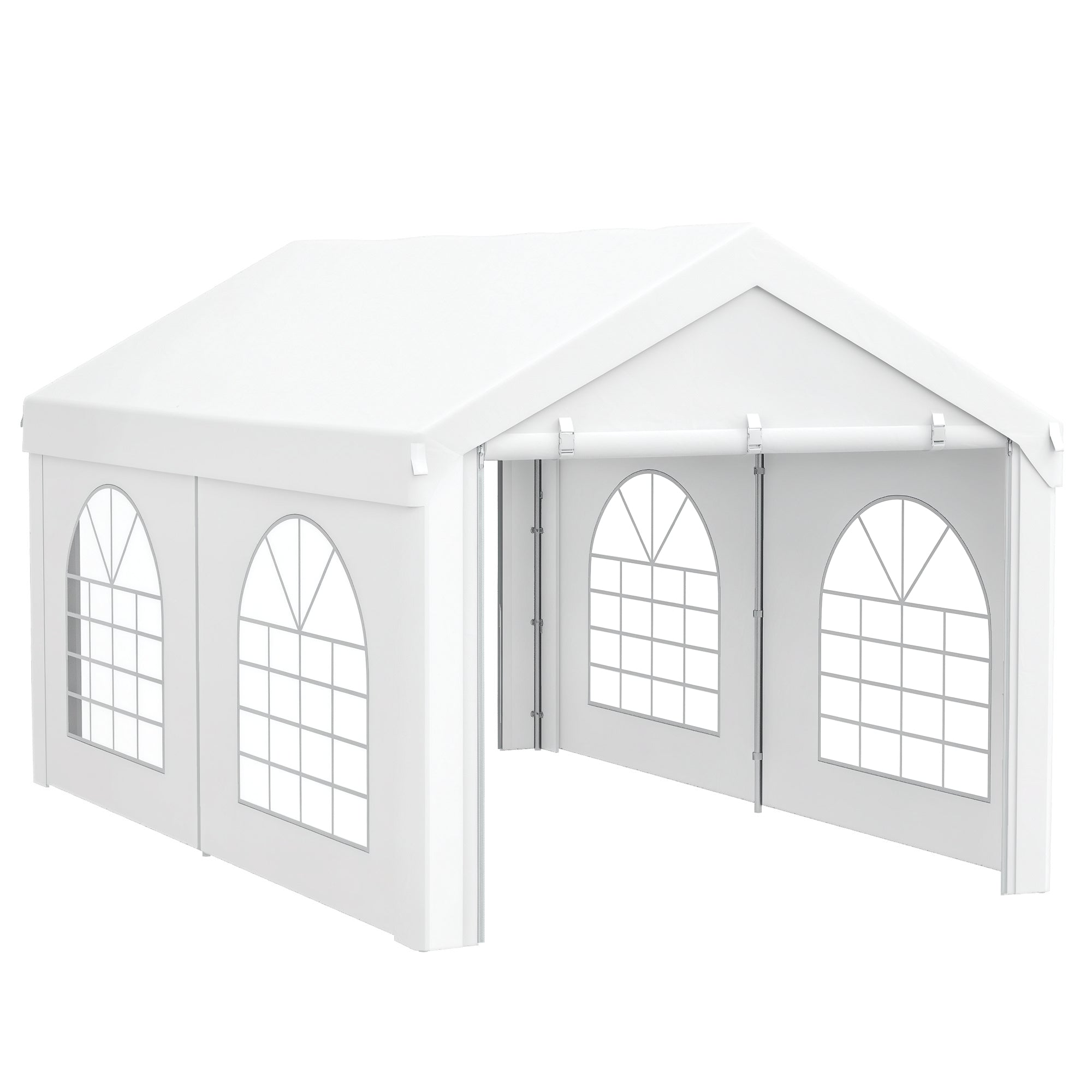Reception Tent, Gazebo, Canopy 5 x 3 m with 4 Large Windows 2 Doors 15m² Removable Side Panels for Party, Wedding, Event