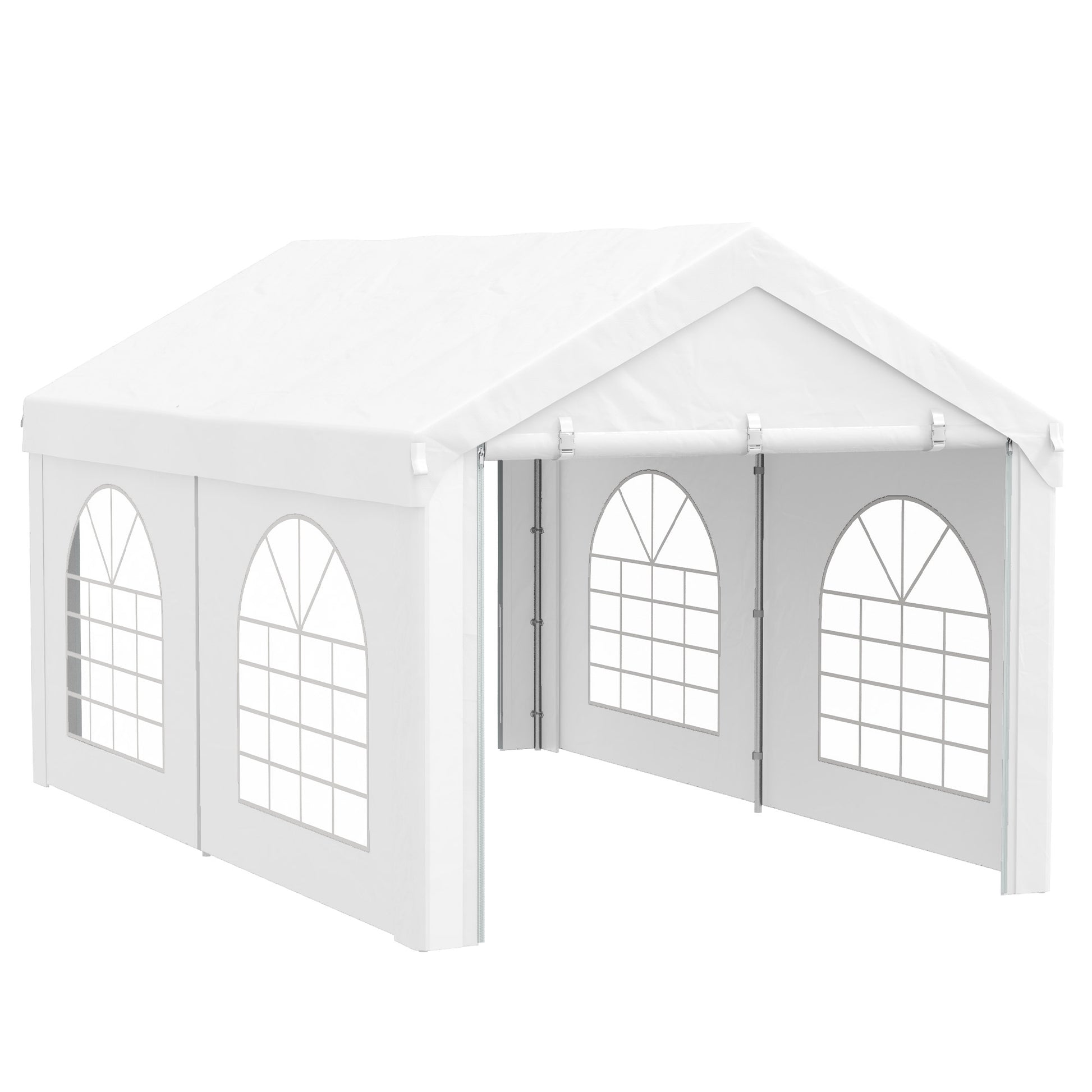 Reception Tent, Gazebo, Canopy 5 x 3 m with 4 Large Windows 2 Doors 15m² Removable Side Panels for Party, Wedding, Event