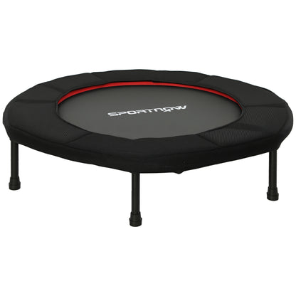 SPORTNOW 102 cm Foldable Fitness Trampoline with Steel Frame Non-Slip Legs Supports 100 kg Weight for Legs Body Training at Home Office Gym Red