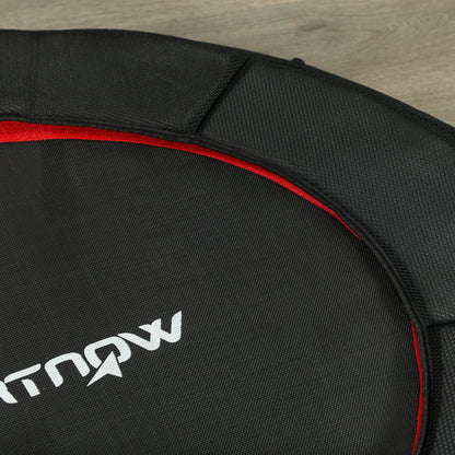 SPORTNOW 102 cm Foldable Fitness Trampoline with Steel Frame Non-Slip Legs Supports 100 kg Weight for Legs Body Training at Home Office Gym Red