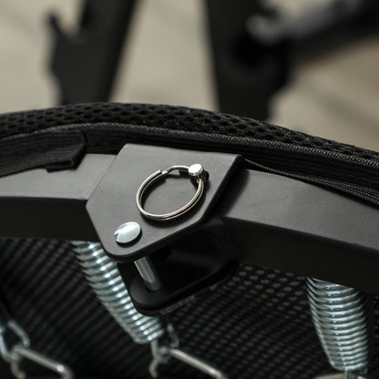 SPORTNOW 102 cm Foldable Fitness Trampoline with Steel Frame Non-Slip Legs Supports 100 kg Weight for Legs Body Training at Home Office Gym Red