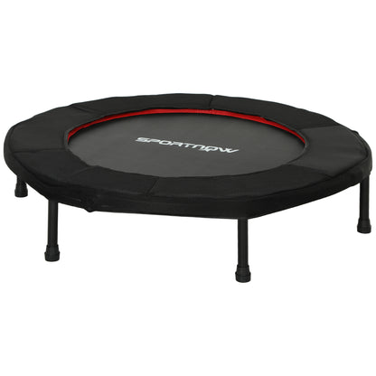 SPORTNOW 102 cm Foldable Fitness Trampoline with Steel Frame Non-Slip Legs Supports 100 kg Weight for Legs Body Training at Home Office Gym Red