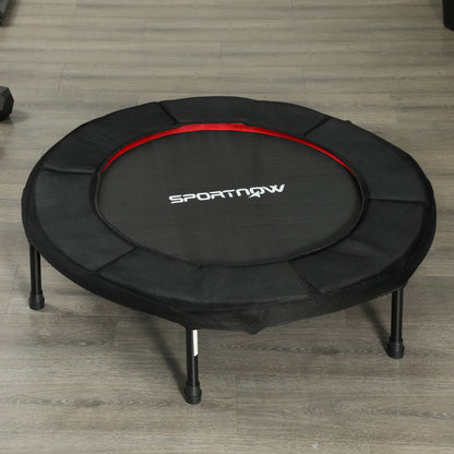 SPORTNOW 102 cm Foldable Fitness Trampoline with Steel Frame Non-Slip Legs Supports 100 kg Weight for Legs Body Training at Home Office Gym Red