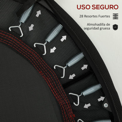 SPORTNOW 102 cm Foldable Fitness Trampoline with Steel Frame Non-Slip Legs Supports 100 kg Weight for Legs Body Training at Home Office Gym Red