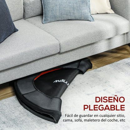 SPORTNOW 102 cm Foldable Fitness Trampoline with Steel Frame Non-Slip Legs Supports 100 kg Weight for Legs Body Training at Home Office Gym Red