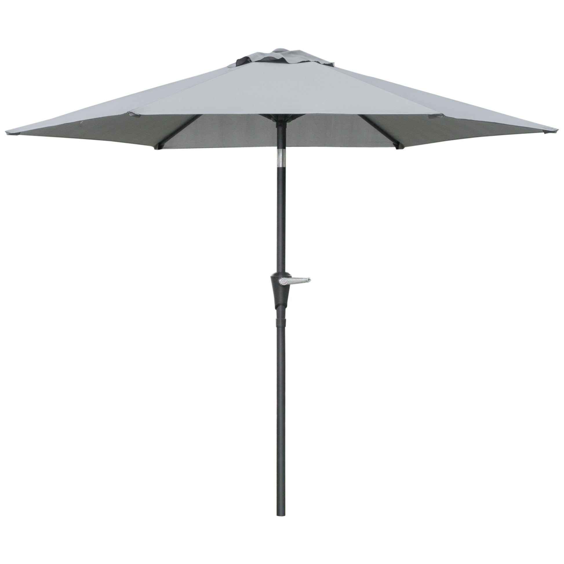 Terrace Umbrella Ø230 cm Garden Umbrella with Adjustable Angle and Hand Crank Waterproof Parasol for Patio Terrace Gray
