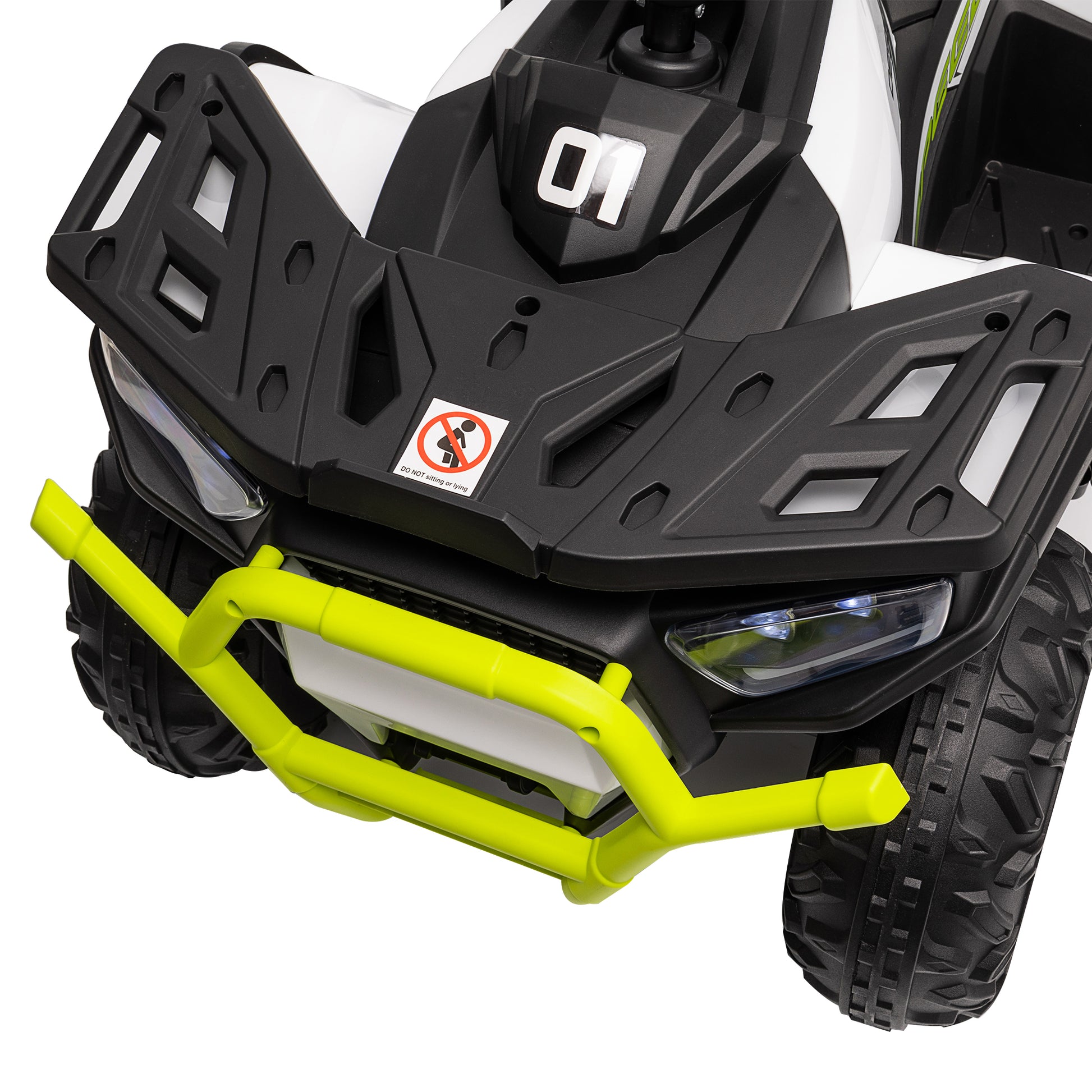 Electric Quad for Kids 3+ Years Electric Car for Kids with 12V Battery Headlights Music MP3 Speed 3-6 km/h and 30 kg Load Basket Green