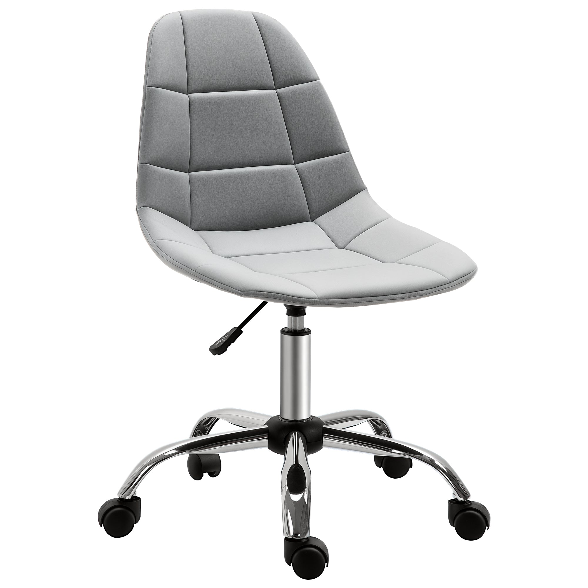 Swivel Chair, Ergonomic and Adjustable Design Without Armrests, Gray, 59x59x81-91cm