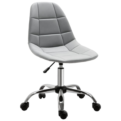 Swivel Chair, Ergonomic and Adjustable Design Without Armrests, Gray, 59x59x81-91cm