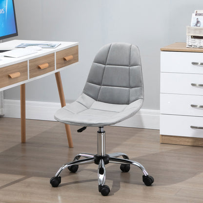 Swivel Chair, Ergonomic and Adjustable Design Without Armrests, Gray, 59x59x81-91cm