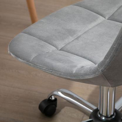 Swivel Chair, Ergonomic and Adjustable Design Without Armrests, Gray, 59x59x81-91cm
