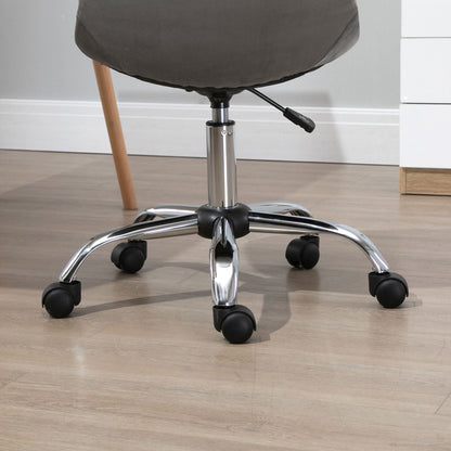 Swivel Chair, Ergonomic and Adjustable Design Without Armrests, Gray, 59x59x81-91cm