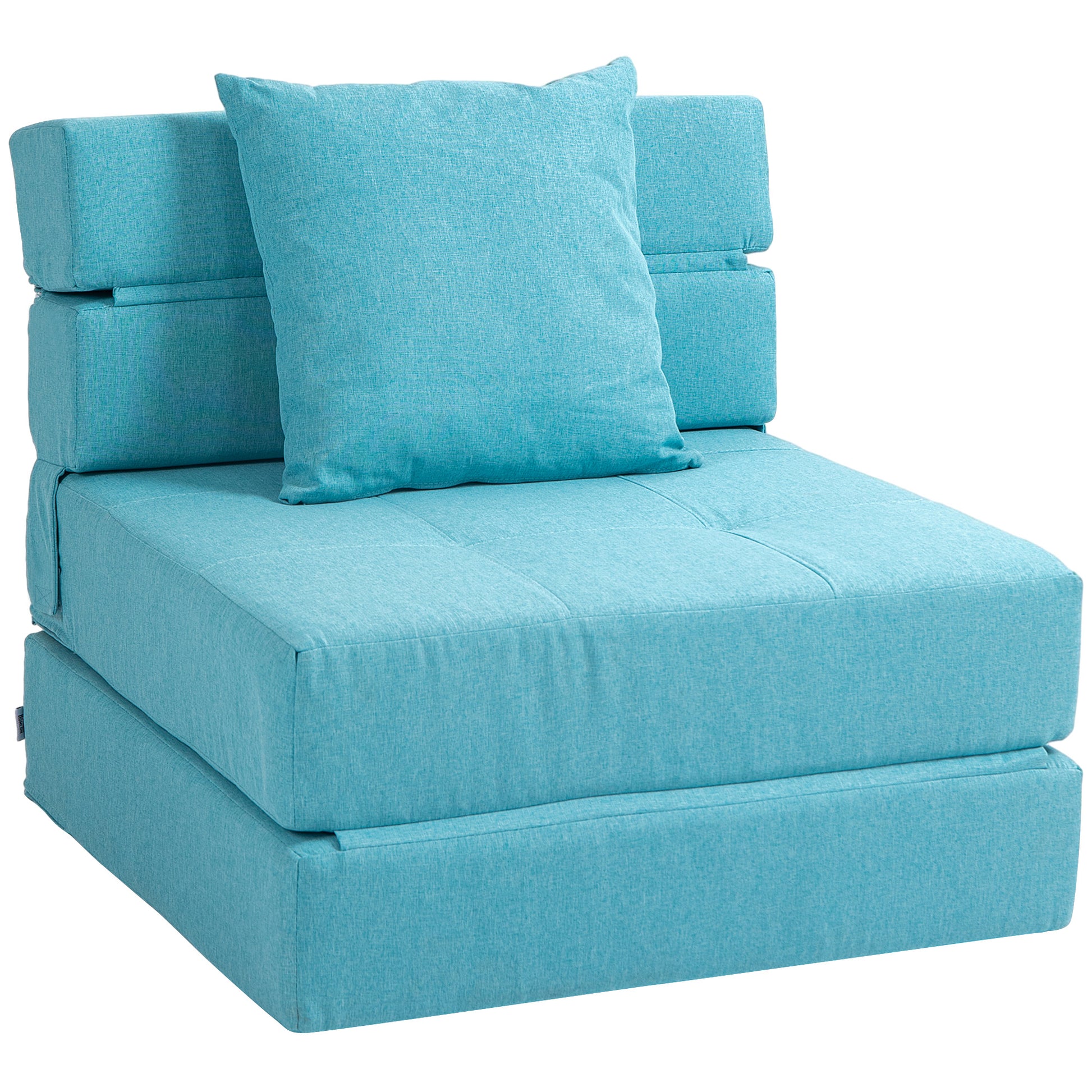 Folding Sleeper Chair, Sofa Bed, 2-in-1 Folding Chair with Bed Function, Recliner with Pillows, Guest Bed for Living Room, Bedroom, Up to 120 kg Capacity, Blue