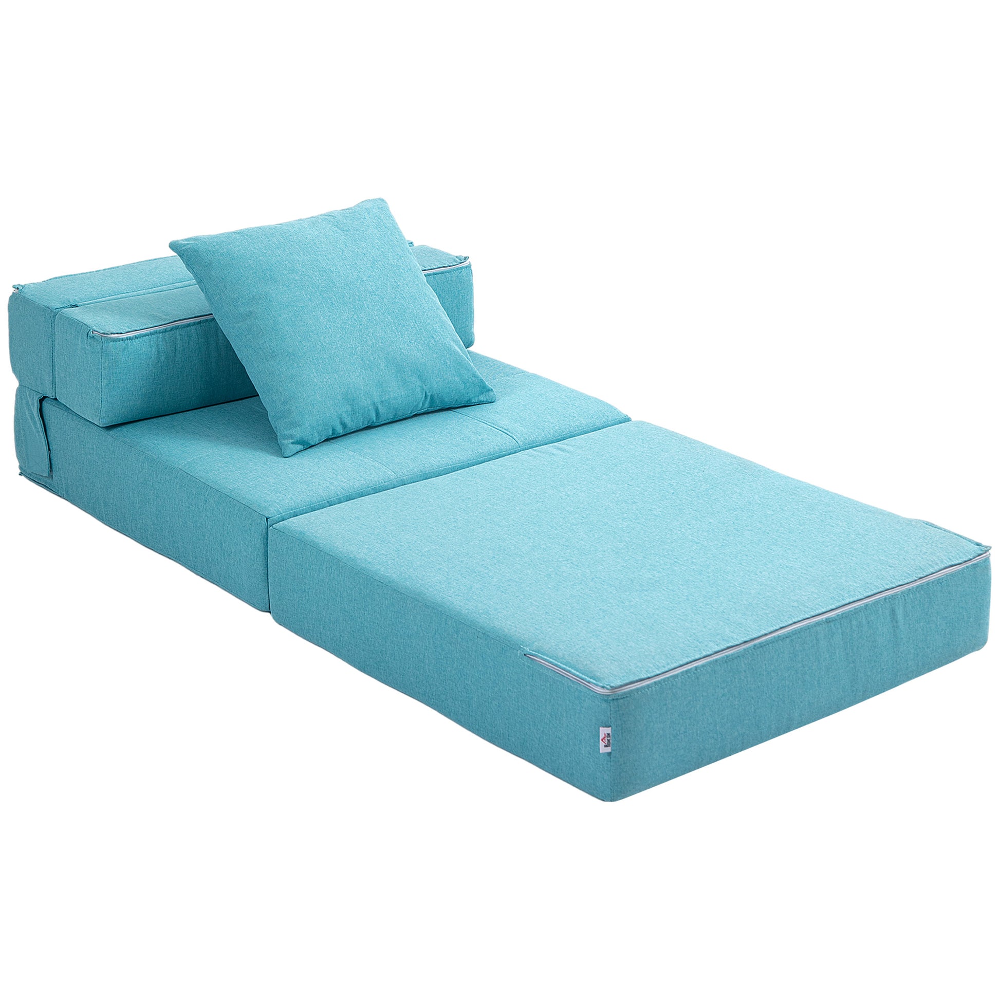 Folding Sleeper Chair, Sofa Bed, 2-in-1 Folding Chair with Bed Function, Recliner with Pillows, Guest Bed for Living Room, Bedroom, Up to 120 kg Capacity, Blue