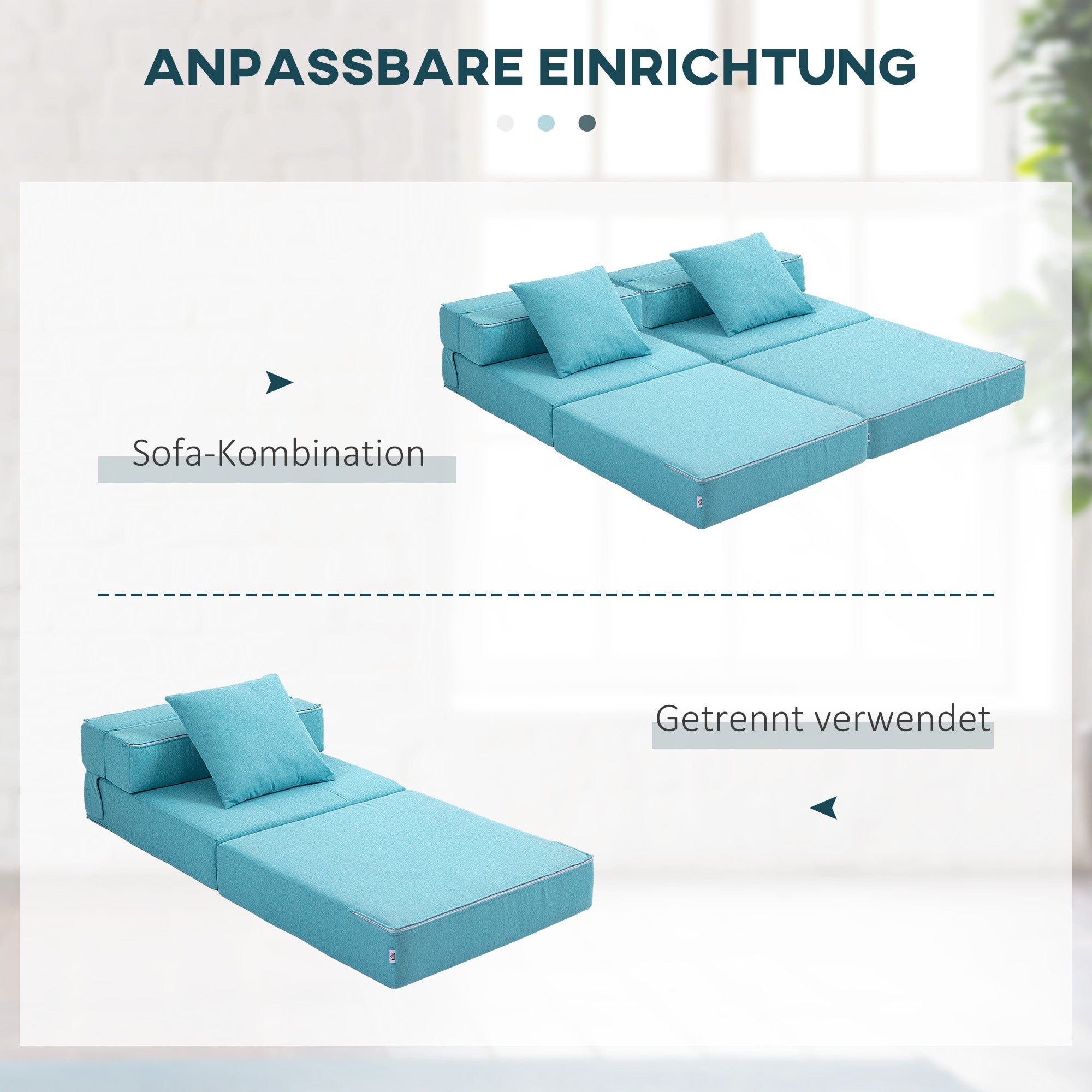 Folding Sleeper Chair, Sofa Bed, 2-in-1 Folding Chair with Bed Function, Recliner with Pillows, Guest Bed for Living Room, Bedroom, Up to 120 kg Capacity, Blue