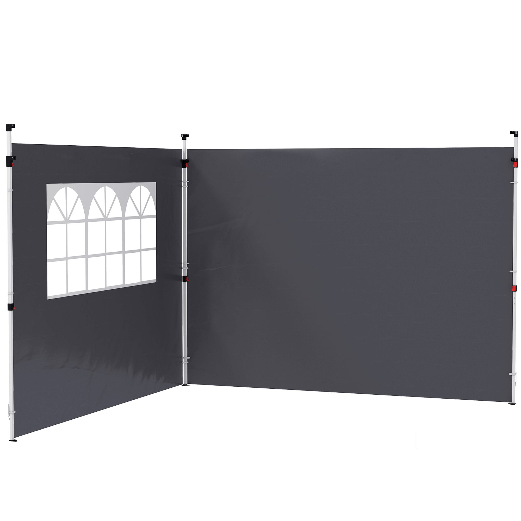 Side Panels for Garden Pavilion 3 x 3 m Pavilion Side Walls with Window Set of 2 pieces Oxford 210D Dark Grey
