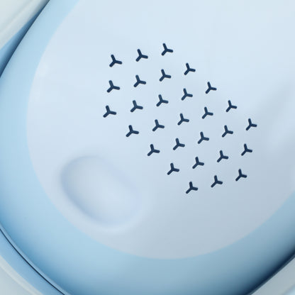 Baby Bathtub Foldable Baby Tub with Stand Drainage and Shower Holes Seat Mat Portable Non-Slip Baby Bath, Bathing Tub, Shower Tray for Newborns 0 to 24 Months