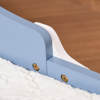 Children's Bed, Floor Bed for Children, 3 to 6 Years, 143 x 74 cm, Star Design, Slatted Bed Base Included, for a Children's Room, Blue White