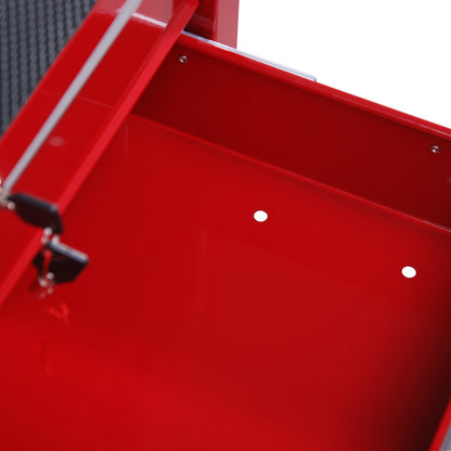 Mobile Workshop Tool Chest Cart with 5 Drawers 4 Wheels Red Steel Plate