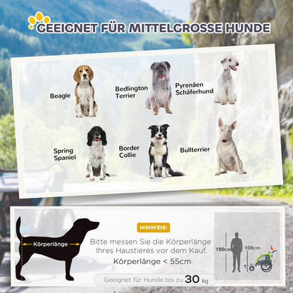 2-in-1 Dog Trailer, Bicycle Trailer for Dogs, Pet Wagon with Reflectors, Flag, Dog Bike Trailer Pet Buggy, Oxford Fabric, Green