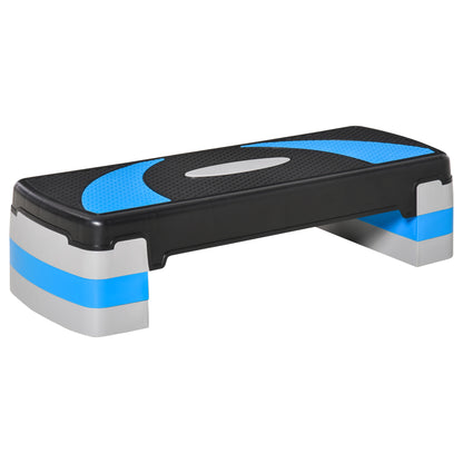Adjustable Height Fitness Stepper with 3 Levels (10/15/20 cm) Non-Slip Step Bench Load Capacity up to 150 kg for Home Gym Blue