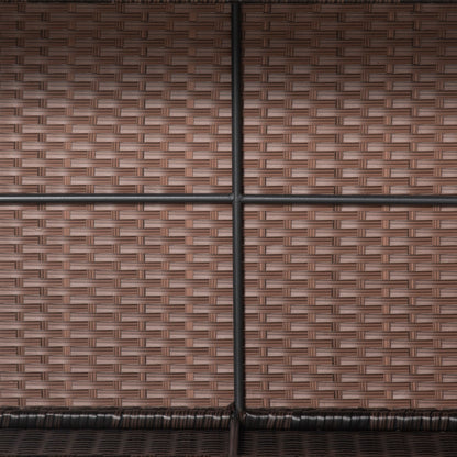 Garden Side Table Coffee Table Patio Table Poly Rattan Brown 85 x 50 x 39 cm