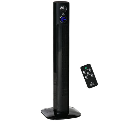 Quiet Tower Fan 45 W, Floor Fan for Bedroom 3 Modes 3 Speeds, Remote Control, 70° Oscillation, 12H Timer, LED Display, Suitable for Aromatherapy 96H cm Black