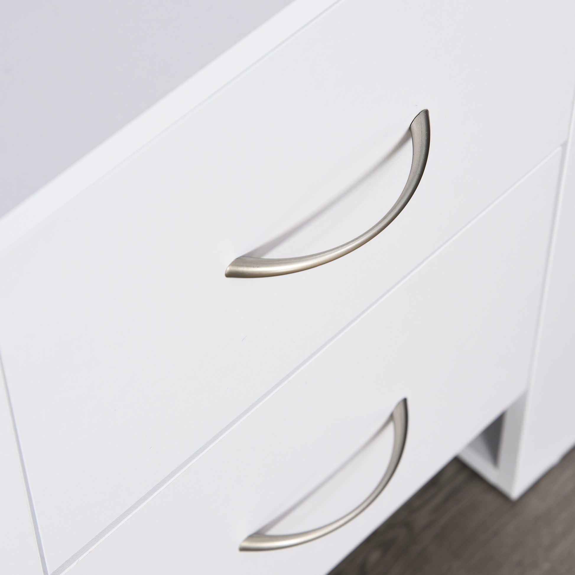 Nightstand with 2 Drawers Legs and Elevated Base for Bedroom Side Table for Living Room Modern Style 48x39x54 cm White
