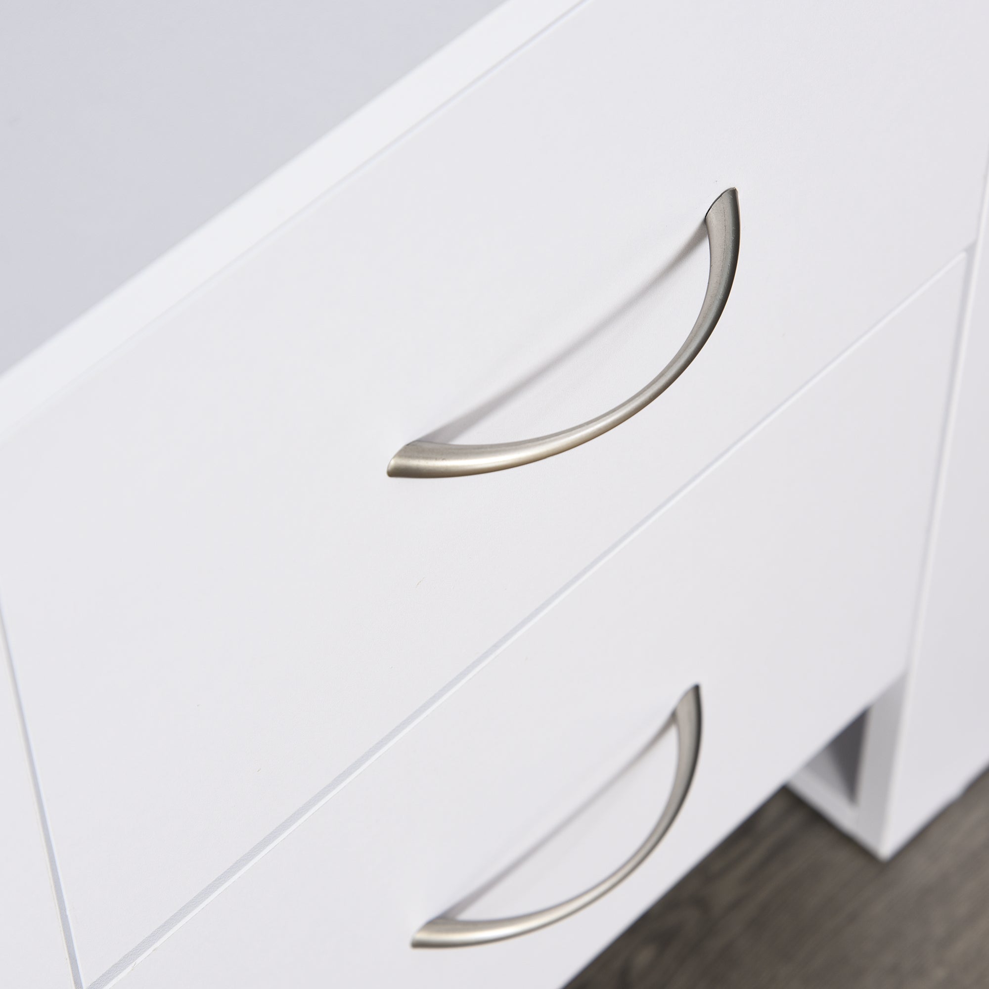 Nightstand with 2 Drawers Legs and Elevated Base for Bedroom Side Table for Living Room Modern Style 48x39x54 cm White