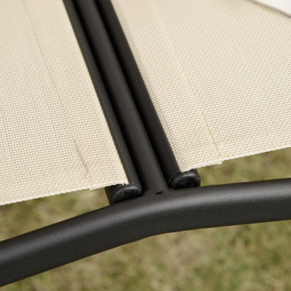 2-Seater Garden Swing with Adjustable Canopy and Texteline Seat, 140x118x162cm Beige