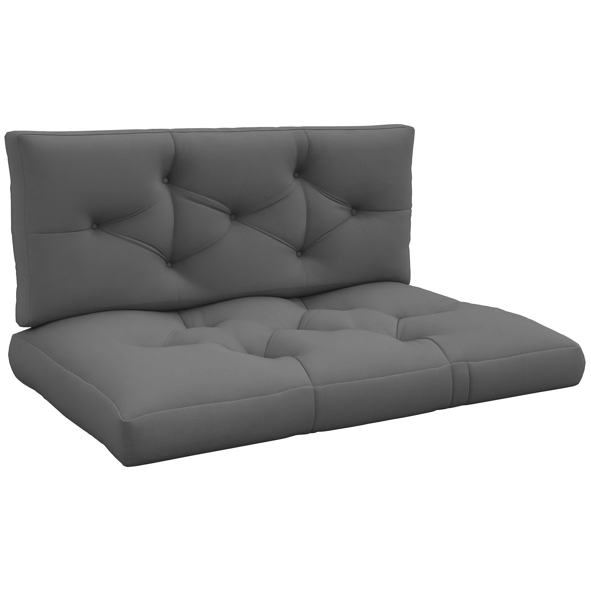2 Seater Pallet Cushion 120cm x 80cm x 12cm Bench Cushion with UV Protection Seat Cushion Padding Water-Repellent Garden Bench Cushion for Pallet Sofa, Balcony Dark Grey